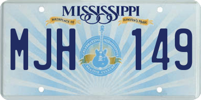 MS license plate MJH149
