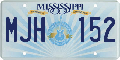 MS license plate MJH152