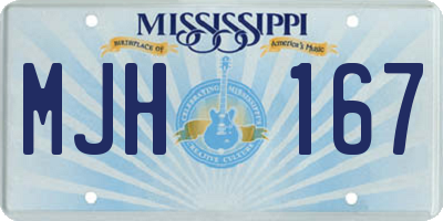 MS license plate MJH167
