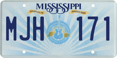 MS license plate MJH171