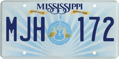 MS license plate MJH172
