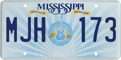 MS license plate MJH173