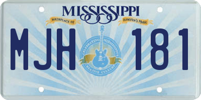 MS license plate MJH181