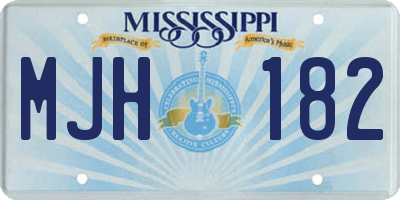 MS license plate MJH182