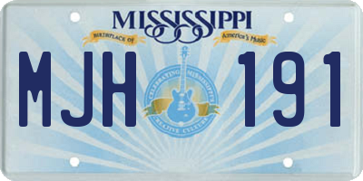 MS license plate MJH191