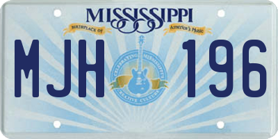 MS license plate MJH196