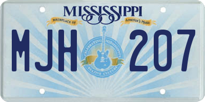 MS license plate MJH207