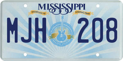 MS license plate MJH208