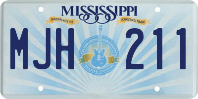 MS license plate MJH211