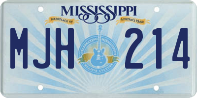 MS license plate MJH214