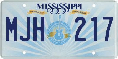 MS license plate MJH217
