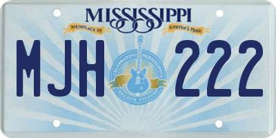MS license plate MJH222
