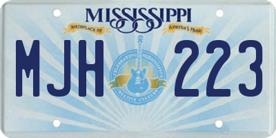 MS license plate MJH223