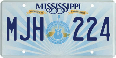 MS license plate MJH224