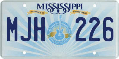 MS license plate MJH226