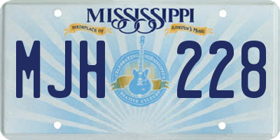 MS license plate MJH228