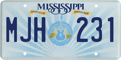 MS license plate MJH231