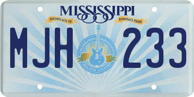 MS license plate MJH233