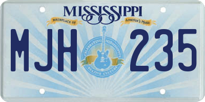 MS license plate MJH235