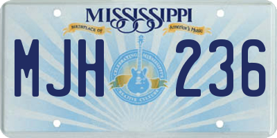 MS license plate MJH236