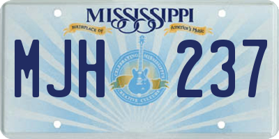 MS license plate MJH237