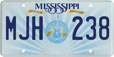 MS license plate MJH238