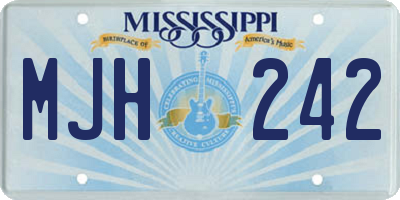 MS license plate MJH242