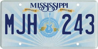 MS license plate MJH243