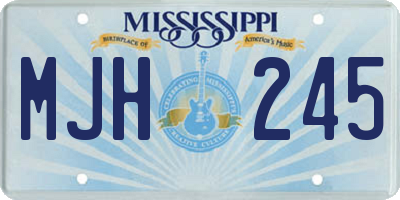 MS license plate MJH245