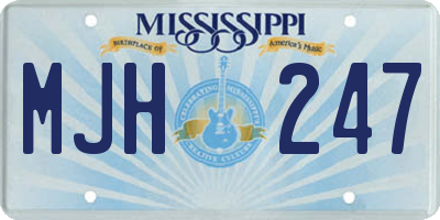 MS license plate MJH247