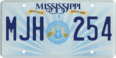 MS license plate MJH254