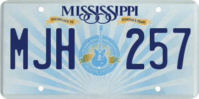 MS license plate MJH257