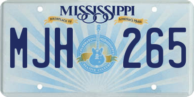 MS license plate MJH265