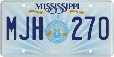 MS license plate MJH270