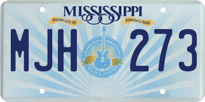 MS license plate MJH273