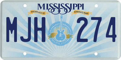 MS license plate MJH274