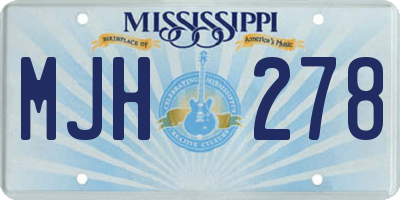 MS license plate MJH278