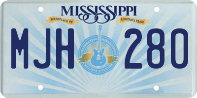 MS license plate MJH280
