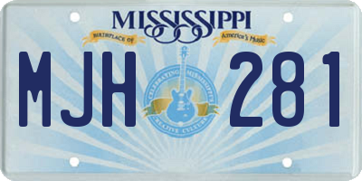 MS license plate MJH281