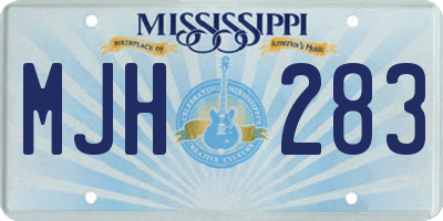 MS license plate MJH283