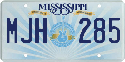 MS license plate MJH285
