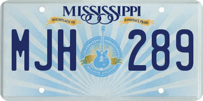 MS license plate MJH289