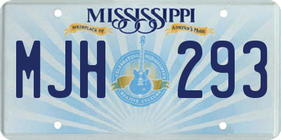 MS license plate MJH293