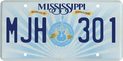 MS license plate MJH301