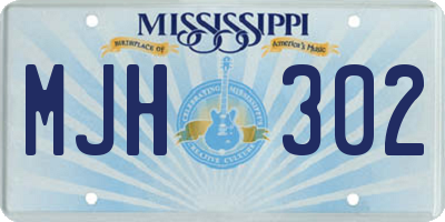 MS license plate MJH302