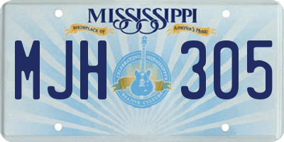 MS license plate MJH305