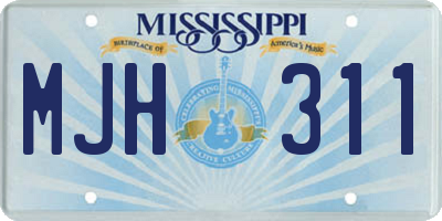 MS license plate MJH311