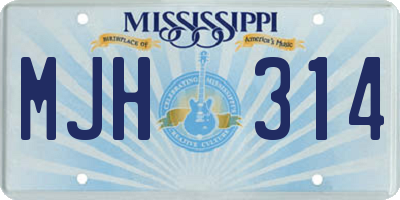 MS license plate MJH314