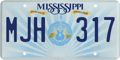 MS license plate MJH317