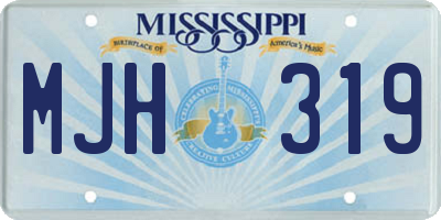 MS license plate MJH319